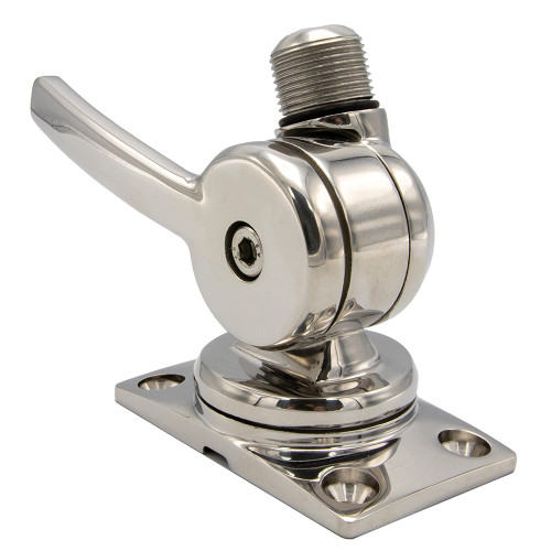 Shakespeare - 6187 Sleek & Compact Stainless Steel Rotatable 4-Way Ratchet Mount