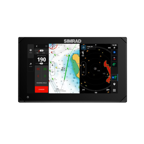 Simrad NSX Chartplotter/Fishfinder Combo, SolarMAX IPS HD Touchscreen, C-MAP DISCOVER X and REVEAL X Compatible, NMEA 2000, Ethernet