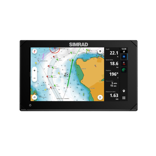 Simrad NSX Chartplotter/Fishfinder Combo, SolarMAX IPS HD Touchscreen, C-MAP DISCOVER X and REVEAL X Compatible, NMEA 2000, Ethernet