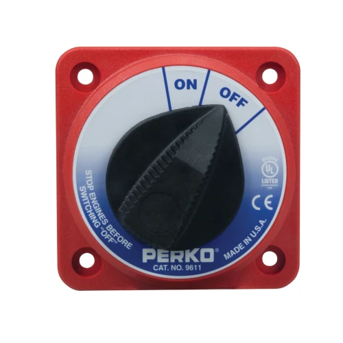 Perko 9611 Main Battery Disconnect Switch, 6-32V, 315A Continuous, Ignition Protected