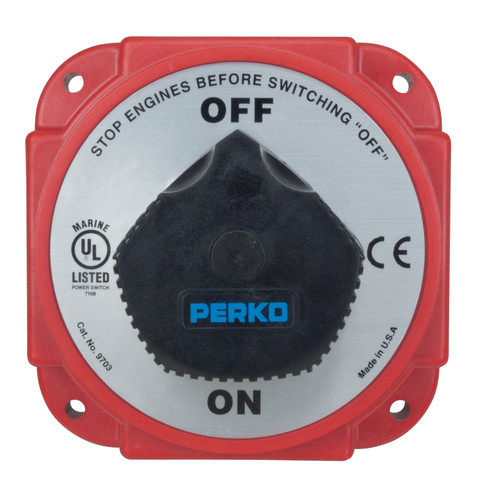 Perko 9703 Heavy Duty Battery Disconnect Switch, Alternator Field Disconnect, 6-32V, Ignition Protected - Apollo Lighting