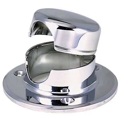 Perko 0757 Rope Deck Pipe, 1 in Max Rope Size, 3-3/8 in Flange OD, Hinged Snap-Down Cover, Chrome-Plated Zinc Alloy