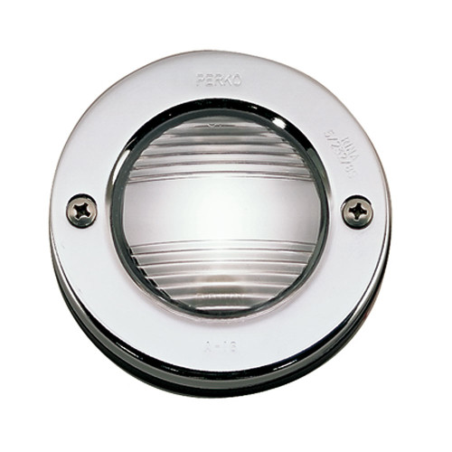 Perko 0946 Vertical Mount Stern Light, 12V, Flush Mount, Chrome Bezel