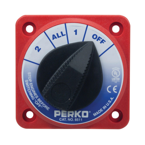 Perko Battery Switch, 6-32V, Ignition Protected, Surface Mount - Apollo Lighting