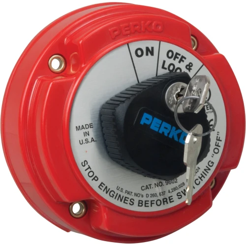 Perko Battery Switch, 6-32V, Ignition Protected, Surface Mount