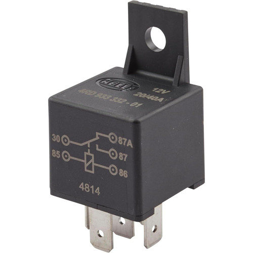 Hella Marine Mini ISO SPDT Relay, 12V, 40A, IP54, Mounting Bracket - Apollo Lighting