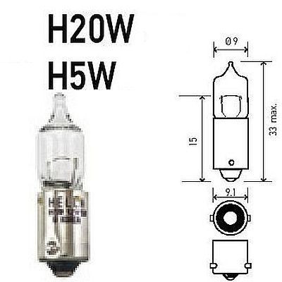 Hella Marine H5W Miniature Halogen Bulb, 12V, 5W, BA9s
