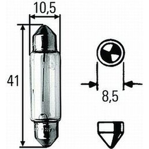 Hella Marine 6451 SV8.5-8 Incandescent Bulb, 12V, 15W, 17x41mm - Apollo Lighting