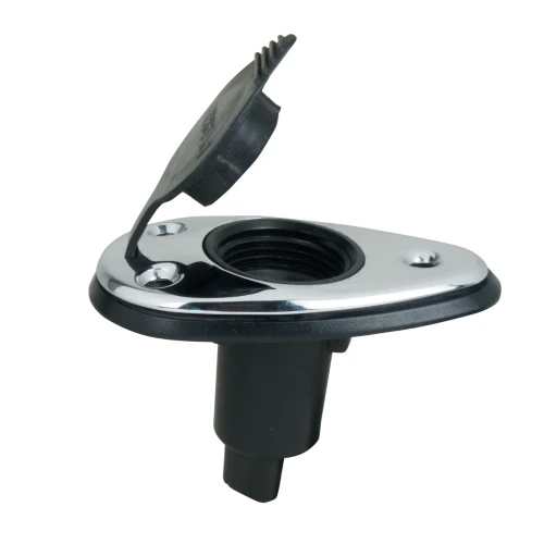 Perko 1048 Threaded Collar Pole Light Base, 2-Pin, 5° Rake, For 3/4 in Poles