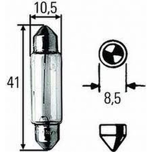 Hella Marine DE3175 Festoon Replacement Bulb, SV8.5-8 Base, 12V, 10W