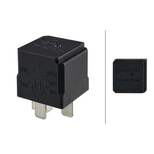 Hella Marine Mini ISO SPDT Relay, 24V, 20A N/O, 10A N/C, 6.3mm Blade Terminals, IP54