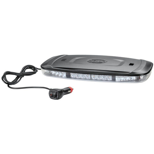 Hella Marine Mini Lightbar LED Warning Light Bar, Magnetic Mount, 10-30V, 16 in, Amber Light, Clear Lens, Flashing and Rotating, IP6K9K, SAE J845 Class 1