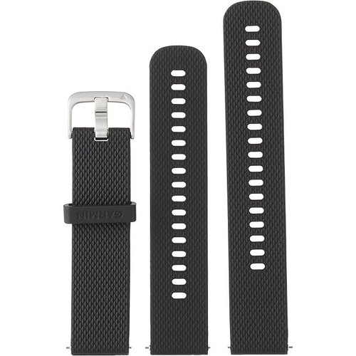 Garmin Quick Release 20 mm Watch Band, Black Silicone, Stainless Steel Hardware