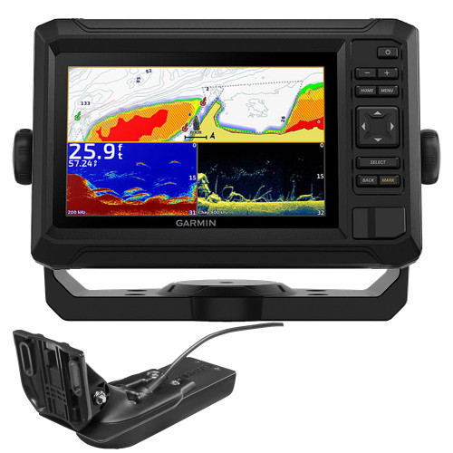 Garmin ECHOMAP UHD2 54cv 5 in Chartplotter/Fishfinder Combo, GT20-TM Transducer Included, Keyed Display, Traditional CHIRP, ClearVü, BlueChart g3, Wi-Fi