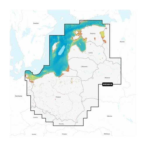 Garmin Navionics Baltic Sea East Coast Marine Chart, 1-Year Subscription, Daily Updates, Auto Guidance+