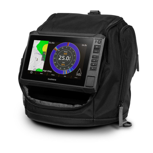 Garmin ECHOMAP UHD2 73sv Ice Fishing Chartplotter Bundle, 7 in Touchscreen, Keyed Assist, GT10HN-IF High-Narrow CHIRP Transducer, 130-300 kHz, 7 or 16 Deg Beamwidth, Built-In Flasher, Garmin Navionics+ US Inland Maps