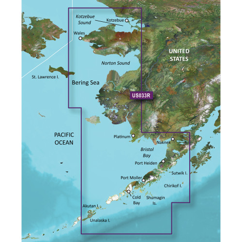 Garmin - BlueChart g3 Vision HD Electronic Chart - VUS033R, Bristol Bay, Kotzebue Snd., microSD/SD - Apollo Lighting