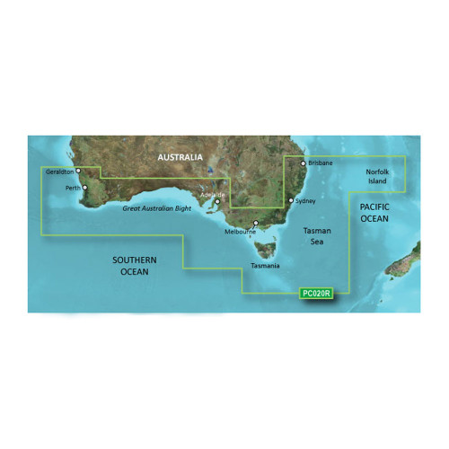 Garmin BlueChart g3 Vision HD VPC020R Coastal Chart, Australia Brisbane to Geraldton, Auto Guidance, 1 ft Contours, High-Resolution Relief Shading, 3D MarinerEye and FishEye Views, High-Resolution Satellite Imagery