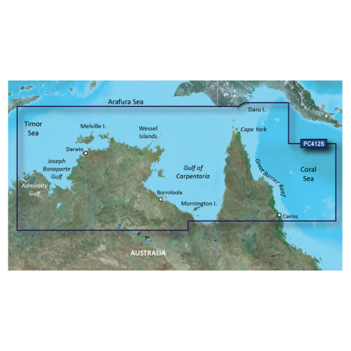 Garmin BlueChart Coastal Chart, Australia Admiralty Gulf WA to Cairns