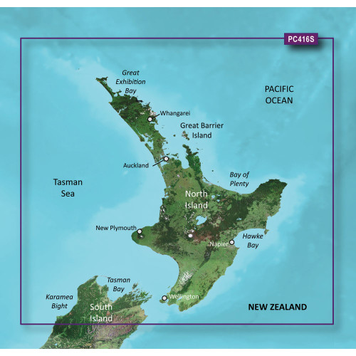 Garmin BlueChart Coastal Chart, New Zealand North Coast, Auto Guidance, 1 ft Contours