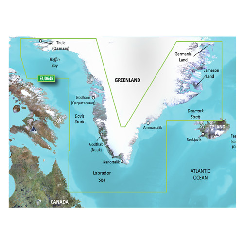 Garmin - BlueChart g3 Vision HD Electronic Chart - VEU064R, Greenland, microSD/SD - Apollo Lighting