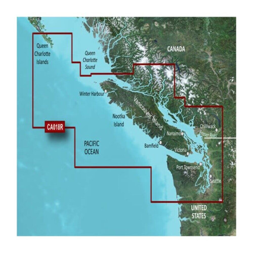Garmin BlueChart g3 Vision HD Coastal Chart, VCA018R Inside/Outside Passage, Auto Guidance, 3D Views