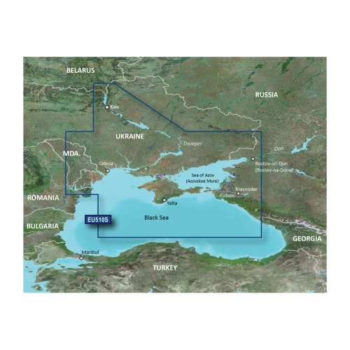 Garmin BlueChart g3 Vision VEU510S Electronic Chart, Dnieper River & Azov Sea, 3D Mariner's Eye/Fish Eye Views, Auto Guidance, High-Res Satellite Imagery, Aerial Photos