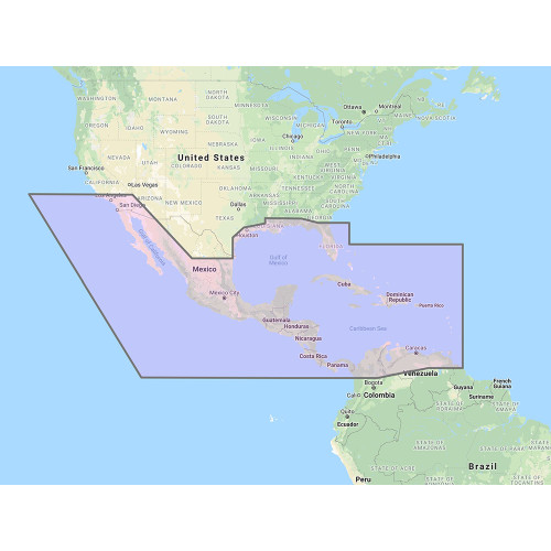 Furuno - Central America, Caribbean & Part of Mexico Vector Chart - 3D Data & Standard Resolution Satellite Photos - Unlock Code