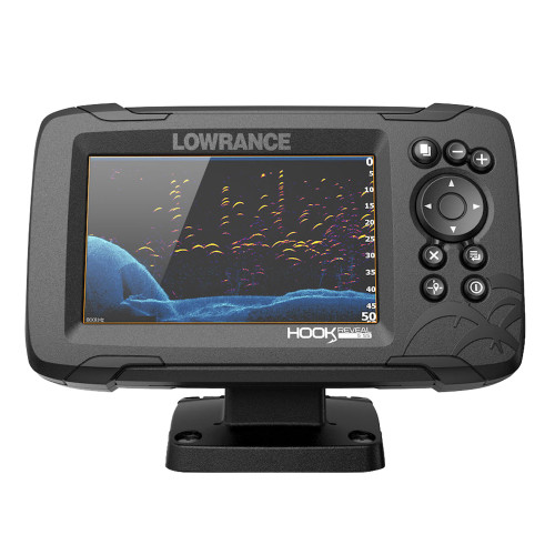Lowrance - HOOK Reveal 5 Chartplotter/Fishfinder with SplitShot Transom Mount Transducer & US Inland Charts