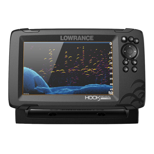 Lowrance - HOOK Reveal 7 Chartplotter/Fishfinder with SplitShot Transom Mount Transducer & US Inland Charts