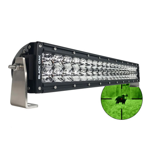 Black Oak - Pro Series Double Row Combo Infrared Light Bar - 20", 850nm, 200W, Black