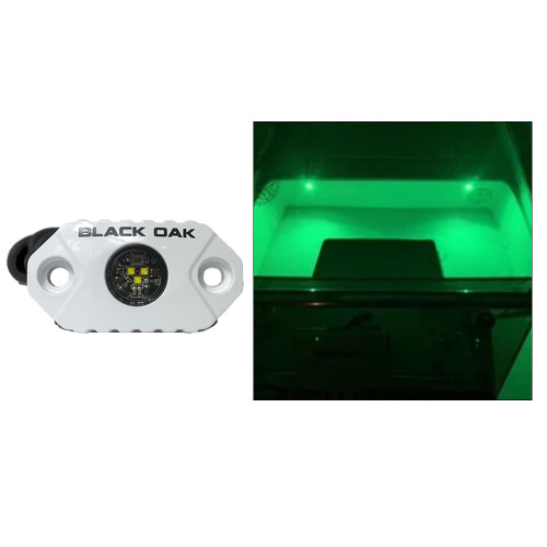 Black Oak - Rock Accent Light - Green, White Housing