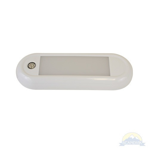 Scandvik - 7" Oval Dome Light - With Switch & Dimming, 12/24V