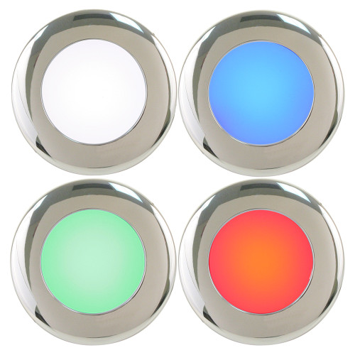 Scandvik - A2.5 4 Color Downlight - With SS Trim, 8-30V