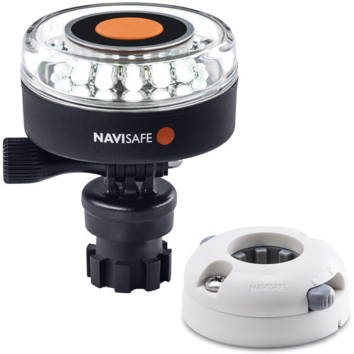Navisafe - Navilight - 360°, 2NM, White w/Navimount Base & Horizontal Mount, White