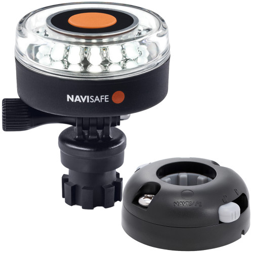 Navisafe - Navilight 360° - 2NM, White, w/Navimount Base & Horizontal Mount, Black