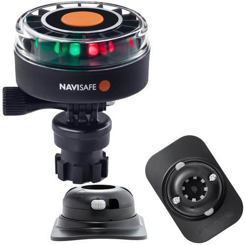 Navisafe - Navilight - 2NM, Tricolor, w/Navimount Base & RIB Mount, Black