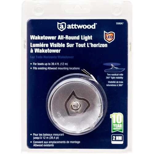 Attwood Marine WakeTower LED All-Round Navigation Light, 2 NM, 12V