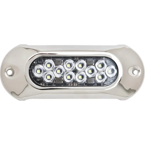 Attwood Marine LightArmor HPX Underwater LED Light, Intense White Light, 12V/24V, 5000 lm, 6 in, Surface Mount, SS316 Cover