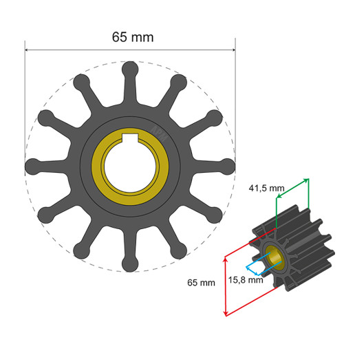 Albin Pump Marine - Premium Impeller - 12 Blade