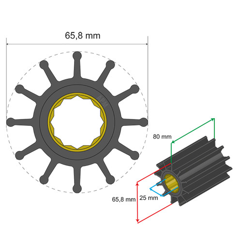 Albin Pump Marine - Premium Impeller - 12 Blade