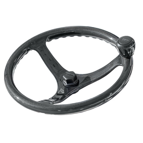 Edson Marine - Elite Carbon Comfort Grip Power Wheel - 13", Carbon Fiber, 3-Spoke - Apollo Lighting