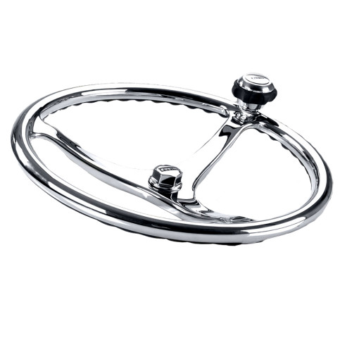 Edson Marine - Comfort Grip Steering Wheel - 16", Stainless Steel, 3/4" - Tapered Shaft