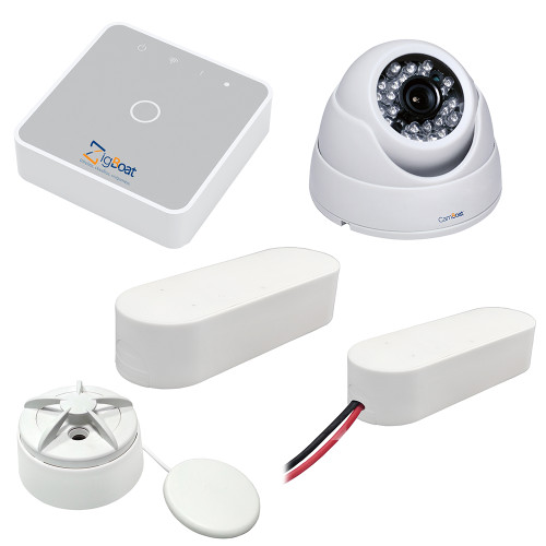 Glomex Marine Antennas - ZigBoat Starter Kit System - With Camera, Includes Gateway, Battery, Flood, Door Sensor, IP Camera