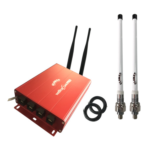 Glomex Marine Antennas - WeBBoat Link Pro Ext Dual-SIM 4G/WiFi Indoor Unit Coastal Ocean Internet System - Extended Range Kit, For North America