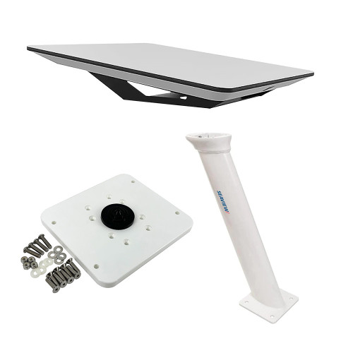 KVH - Starlink Flat Panel Kit - Seaview Pedestal Mount & ADASTLKA Starlink Top Plate