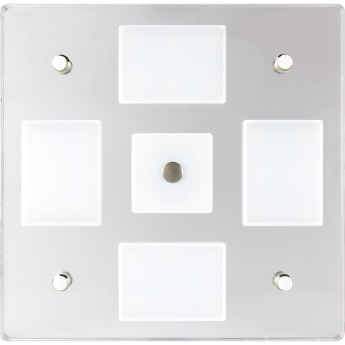 Sea-Dog - Square LED Mirror Light - On/Off Dimmer, White/Blue