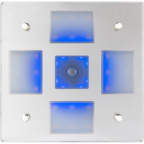 Sea-Dog - Square LED Mirror Light - On/Off Dimmer, White/Blue
