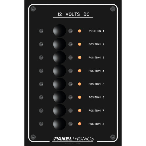 Paneltronics - Standard Circuit Breaker Panel - DC 8 Position, LEDs