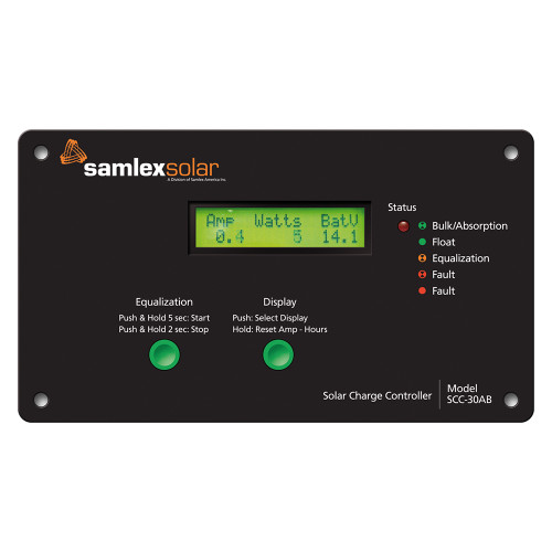 Samlex - Flush Mount Solar Charge Controller - LCD Display, 30A - Apollo Lighting